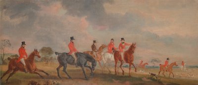 De Quorn Hunt- een schets van de kunstenaar en zijn vrienden die vertrekken door John E. Ferneley